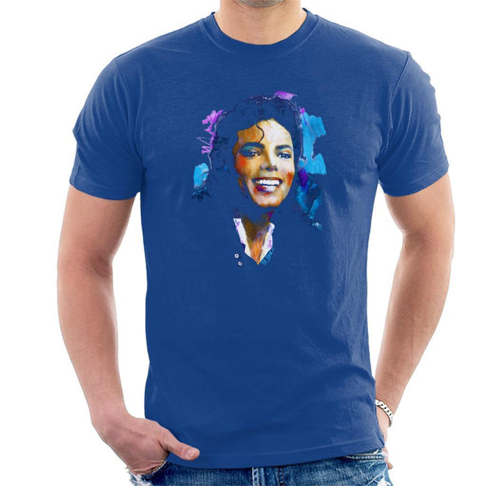 Sidney Maurer Original Portrait Of Michael Jackson Smile Mens T-Shirt - Mens T-Shirt