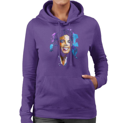 Sidney Maurer Original Portrait Of Michael Jackson Smile Womens Hooded Sweatshirt - Womens Hooded Sweatshirt