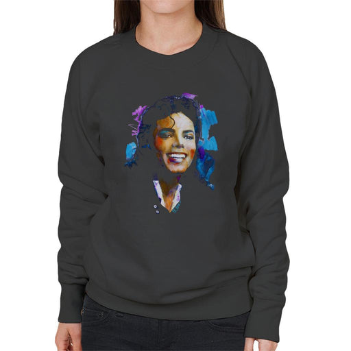 Sidney Maurer Original Portrait Of Michael Jackson Smile Womens Sweatshirt - Womens Sweatshirt