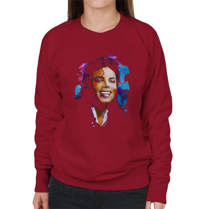 Sidney Maurer Original Portrait Of Michael Jackson Smile Womens Sweatshirt - Womens Sweatshirt