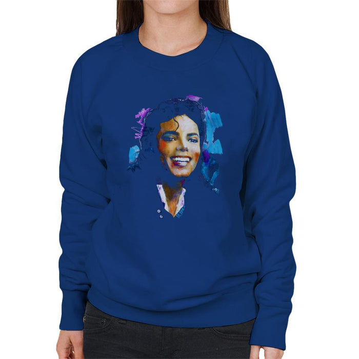 Sidney Maurer Original Portrait Of Michael Jackson Smile Womens Sweatshirt - Womens Sweatshirt