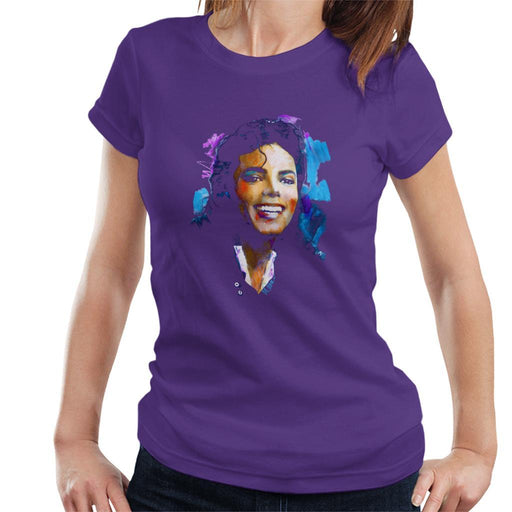 Sidney Maurer Original Portrait Of Michael Jackson Smile Womens T-Shirt - Womens T-Shirt