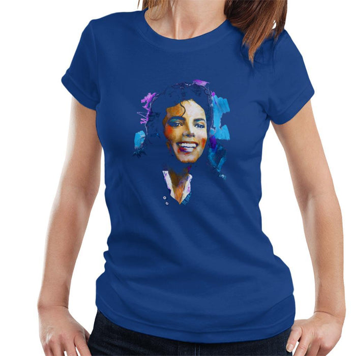 Sidney Maurer Original Portrait Of Michael Jackson Smile Womens T-Shirt - Womens T-Shirt