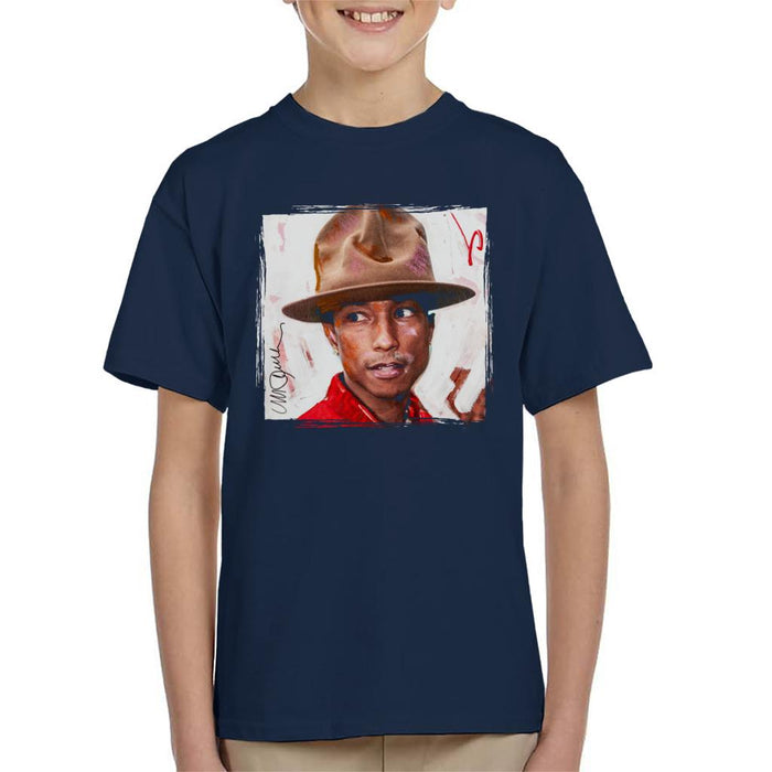 Sidney Maurer Original Portrait Of Pharrel Williams The Hat Kid's T-Shirt
