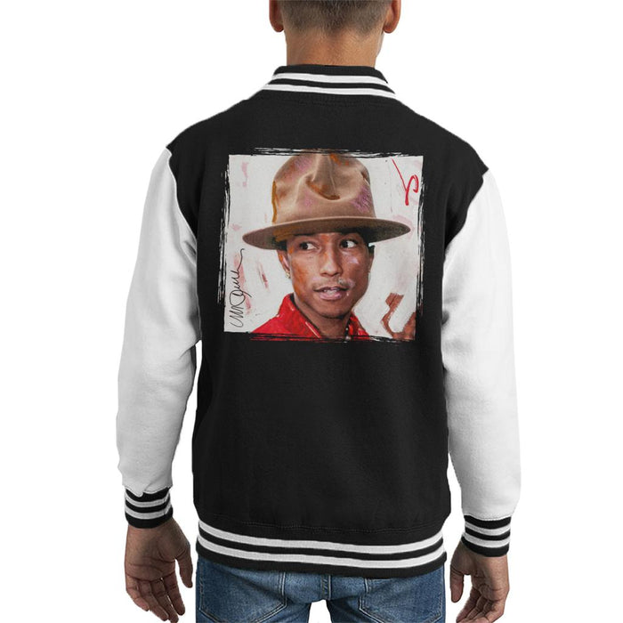 Sidney Maurer Original Portrait Of Pharrel Williams The Hat Kid's Varsity Jacket