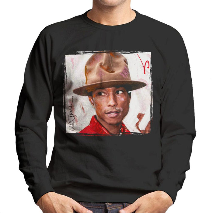 Sidney Maurer Original Portrait Of Pharrel Williams The Hat Men's Sweatshirt