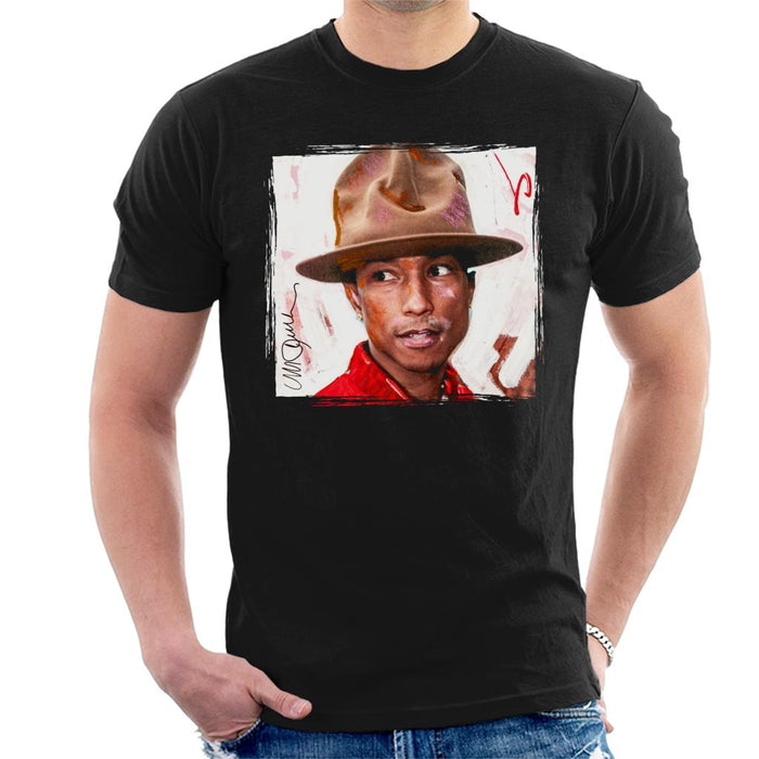 Sidney Maurer Original Portrait Of Pharrel Williams The Hat Men's T-Shirt