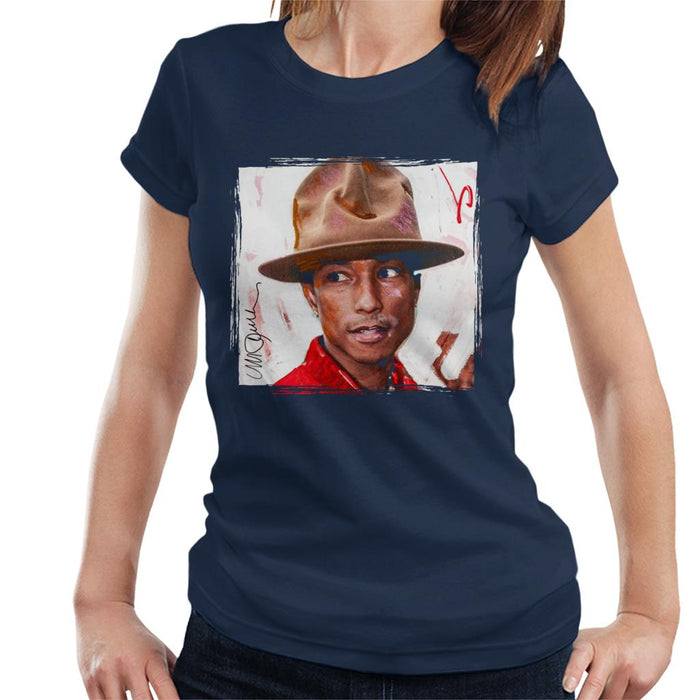 Sidney Maurer Original Portrait Of Pharrel Williams The Hat Women's T-Shirt
