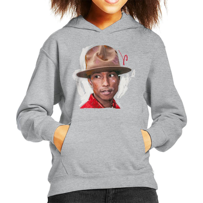 Sidney Maurer Original Portrait Of Pharrel Williams Hat Kids Hooded Sweatshirt - Kids Boys Hooded Sweatshirt