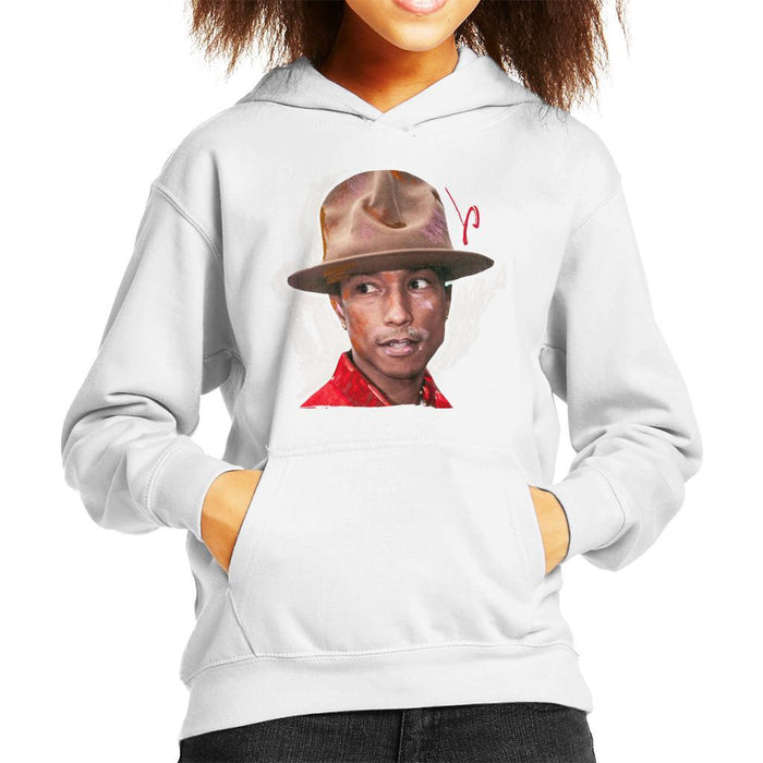 Sidney Maurer Original Portrait Of Pharrel Williams Hat Kids Hooded Sweatshirt - Kids Boys Hooded Sweatshirt