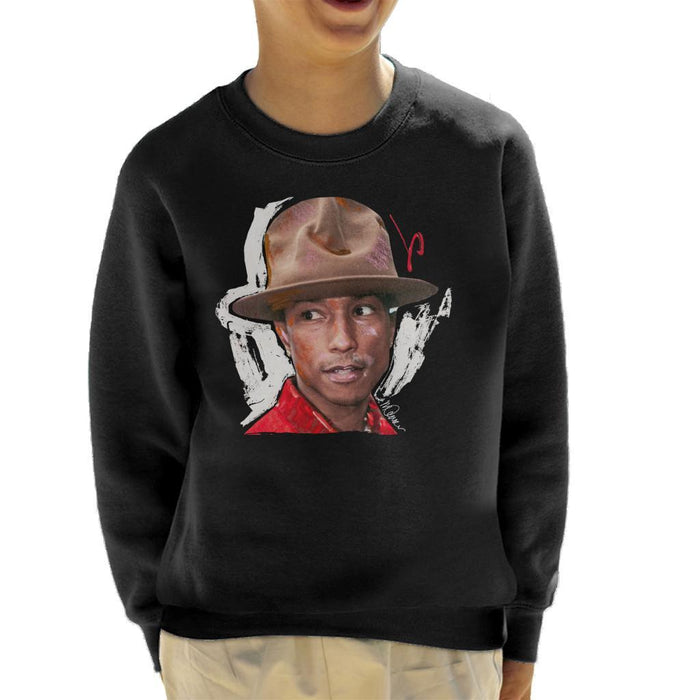 Sidney Maurer Original Portrait Of Pharrel Williams Hat Kids Sweatshirt - Kids Boys Sweatshirt