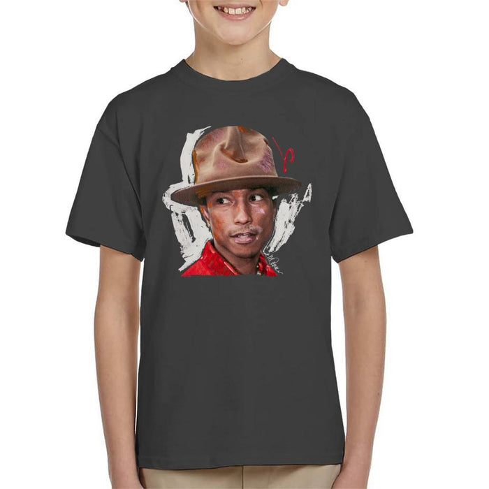 Sidney Maurer Original Portrait Of Pharrel Williams Hat Kids T-Shirt - Kids Boys T-Shirt