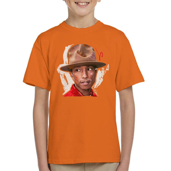Sidney Maurer Original Portrait Of Pharrel Williams Hat Kids T-Shirt - Kids Boys T-Shirt