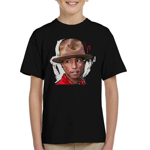 Sidney Maurer Original Portrait Of Pharrel Williams Hat Kids T-Shirt - Kids Boys T-Shirt