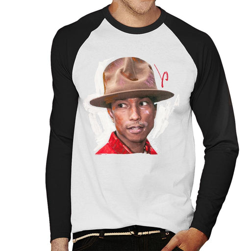 Sidney Maurer Original Portrait Of Pharrel Williams Hat Mens Baseball Long Sleeved T-Shirt - Mens Baseball Long Sleeved T-Shirt