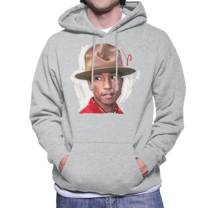 Sidney Maurer Original Portrait Of Pharrel Williams Hat Mens Hooded Sweatshirt - Mens Hooded Sweatshirt