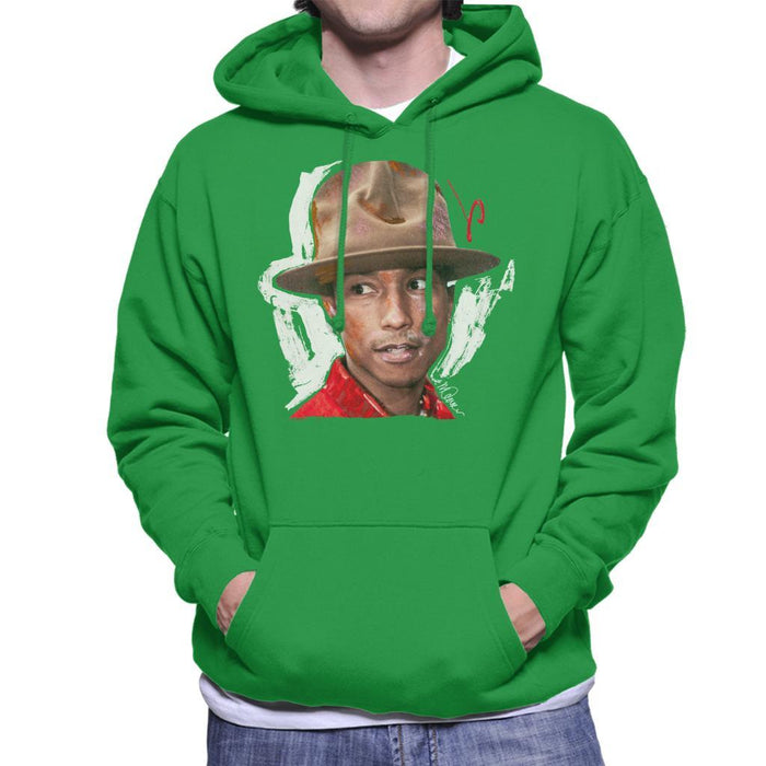 Sidney Maurer Original Portrait Of Pharrel Williams Hat Mens Hooded Sweatshirt - Mens Hooded Sweatshirt