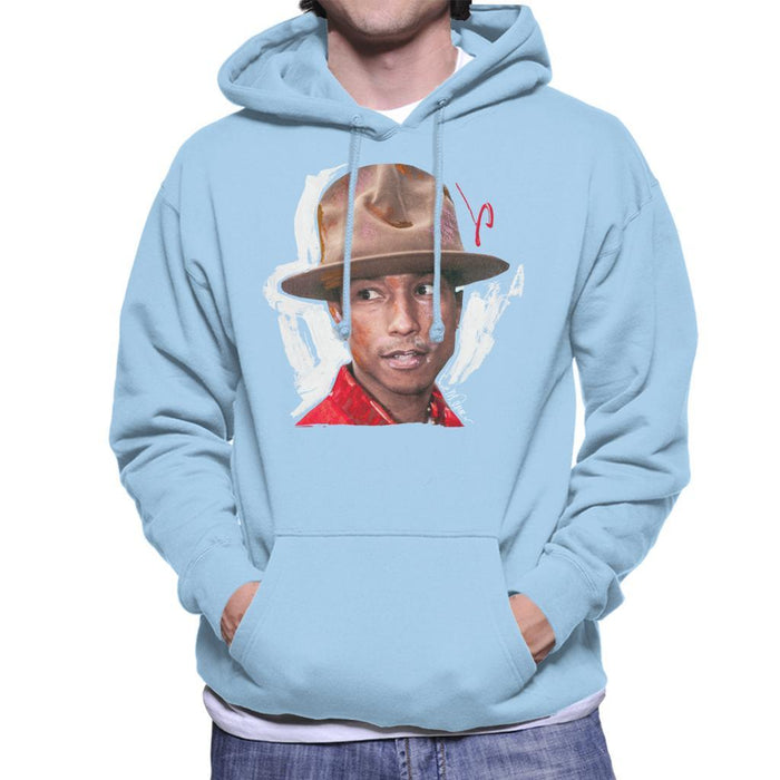 Sidney Maurer Original Portrait Of Pharrel Williams Hat Mens Hooded Sweatshirt - Mens Hooded Sweatshirt