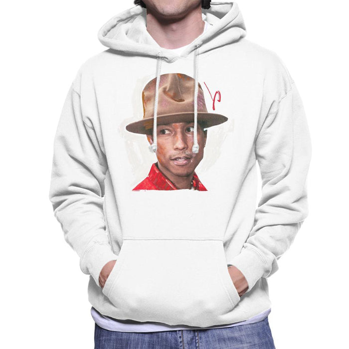 Sidney Maurer Original Portrait Of Pharrel Williams Hat Mens Hooded Sweatshirt - Mens Hooded Sweatshirt