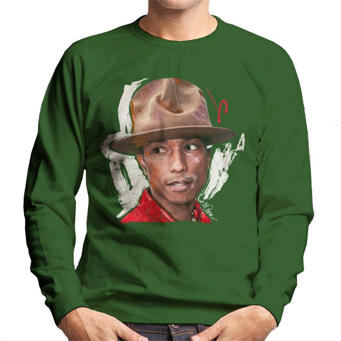 Sidney Maurer Original Portrait Of Pharrel Williams Hat Mens Sweatshirt - Mens Sweatshirt