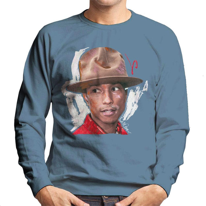Sidney Maurer Original Portrait Of Pharrel Williams Hat Mens Sweatshirt - Mens Sweatshirt