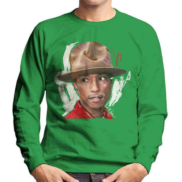 Sidney Maurer Original Portrait Of Pharrel Williams Hat Mens Sweatshirt - Mens Sweatshirt