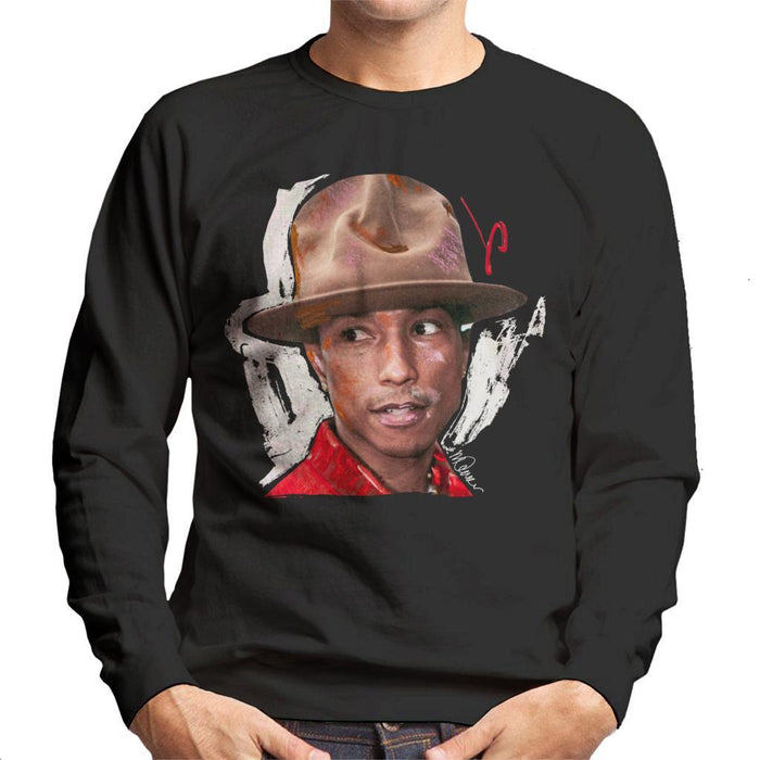Sidney Maurer Original Portrait Of Pharrel Williams Hat Mens Sweatshirt - Mens Sweatshirt