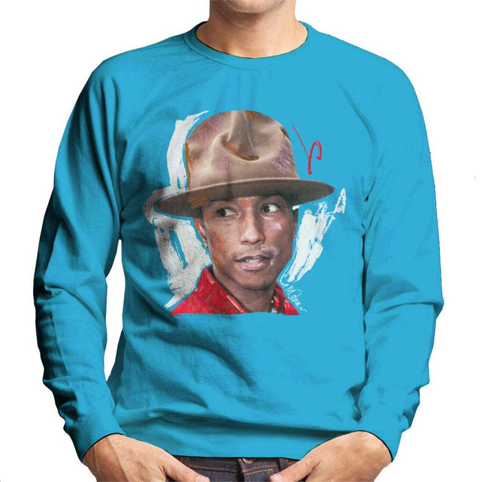 Sidney Maurer Original Portrait Of Pharrel Williams Hat Mens Sweatshirt - Mens Sweatshirt