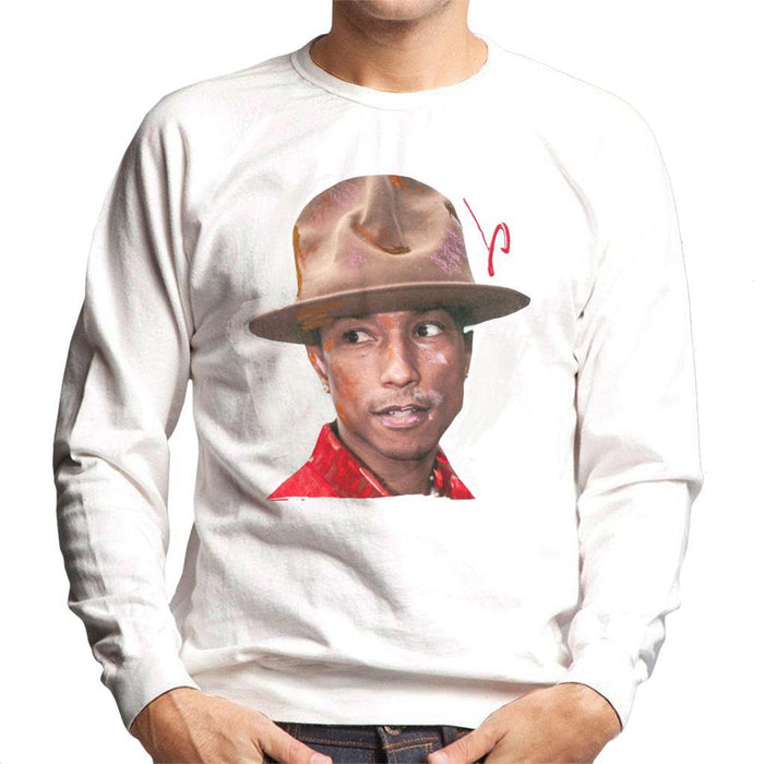 Sidney Maurer Original Portrait Of Pharrel Williams Hat Mens Sweatshirt - Mens Sweatshirt