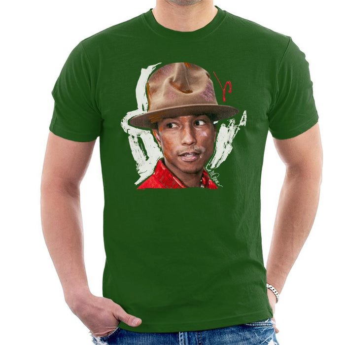 Sidney Maurer Original Portrait Of Pharrel Williams Hat Mens T-Shirt - Mens T-Shirt