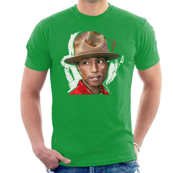 Sidney Maurer Original Portrait Of Pharrel Williams Hat Mens T-Shirt - Mens T-Shirt