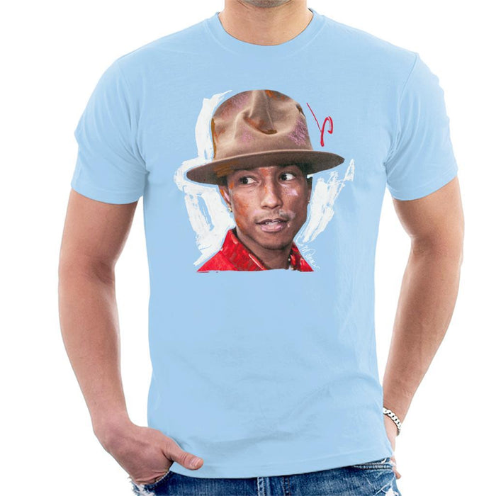 Sidney Maurer Original Portrait Of Pharrel Williams Hat Mens T-Shirt - Mens T-Shirt
