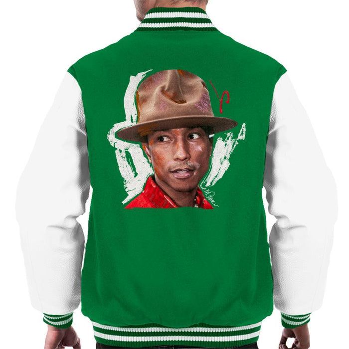 Sidney Maurer Original Portrait Of Pharrel Williams Hat Mens Varsity Jacket - Mens Varsity Jacket
