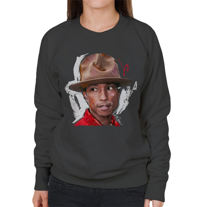 Sidney Maurer Original Portrait Of Pharrel Williams Hat Womens Sweatshirt - Womens Sweatshirt