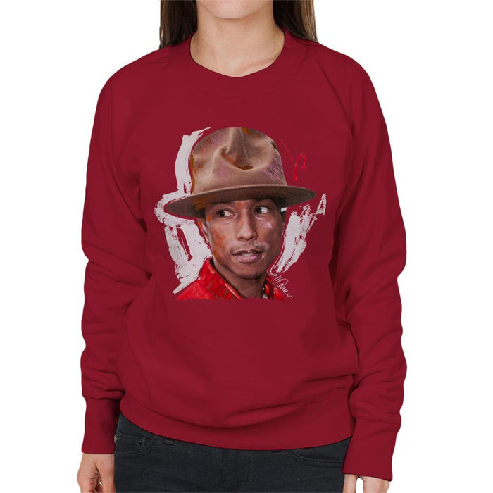 Sidney Maurer Original Portrait Of Pharrel Williams Hat Womens Sweatshirt - Womens Sweatshirt