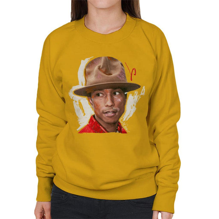 Sidney Maurer Original Portrait Of Pharrel Williams Hat Womens Sweatshirt - Womens Sweatshirt