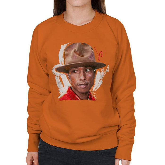 Sidney Maurer Original Portrait Of Pharrel Williams Hat Womens Sweatshirt - Womens Sweatshirt