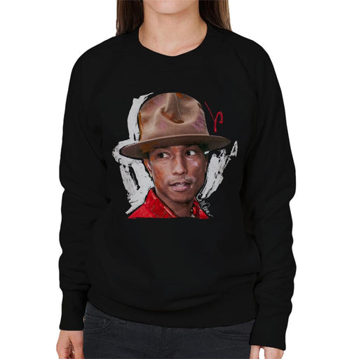 Sidney Maurer Original Portrait Of Pharrel Williams Hat Womens Sweatshirt - Womens Sweatshirt