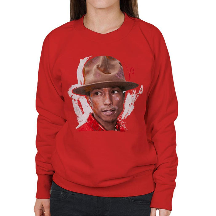 Sidney Maurer Original Portrait Of Pharrel Williams Hat Womens Sweatshirt - Womens Sweatshirt
