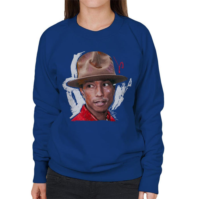 Sidney Maurer Original Portrait Of Pharrel Williams Hat Womens Sweatshirt - Womens Sweatshirt