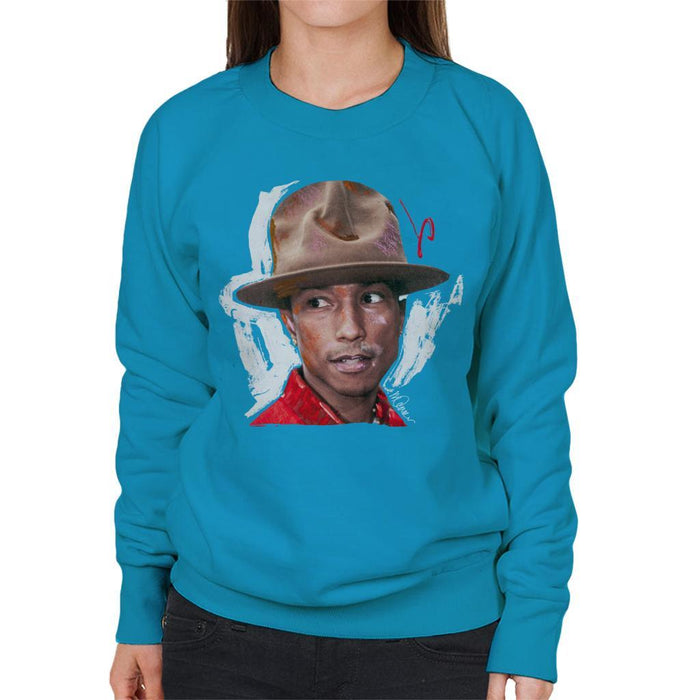 Sidney Maurer Original Portrait Of Pharrel Williams Hat Womens Sweatshirt - Womens Sweatshirt