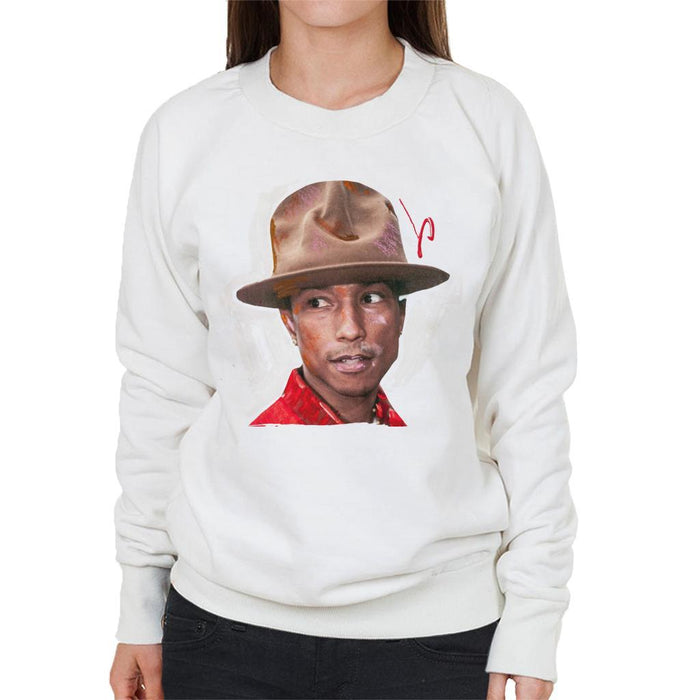 Sidney Maurer Original Portrait Of Pharrel Williams Hat Womens Sweatshirt - Womens Sweatshirt