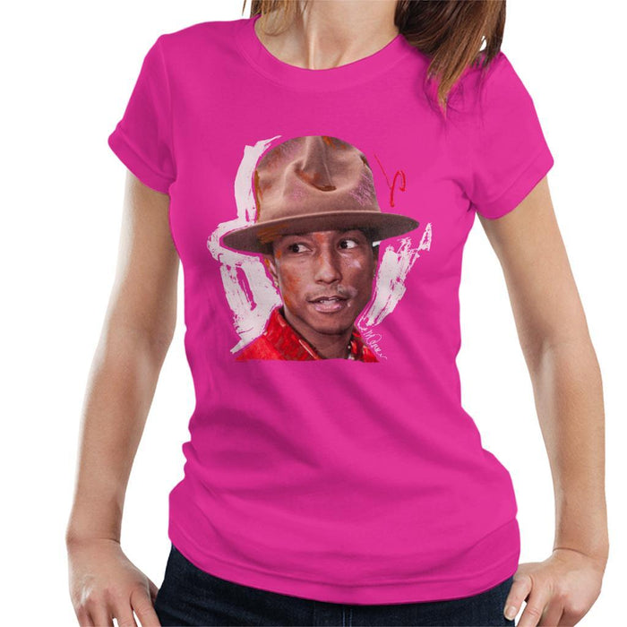 Sidney Maurer Original Portrait Of Pharrel Williams Hat Womens T-Shirt - Womens T-Shirt