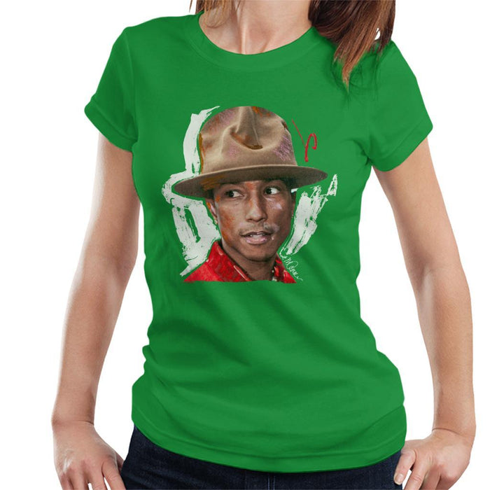Sidney Maurer Original Portrait Of Pharrel Williams Hat Womens T-Shirt - Womens T-Shirt