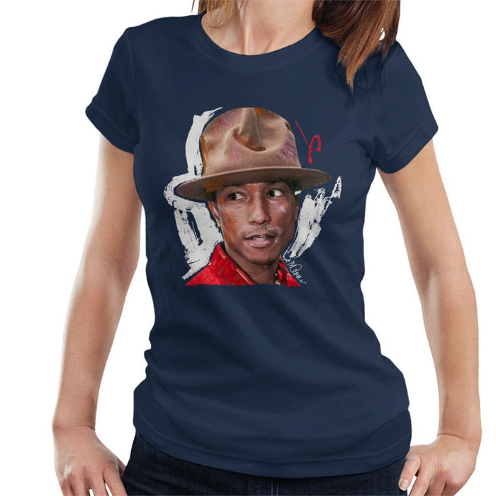 Sidney Maurer Original Portrait Of Pharrel Williams Hat Womens T-Shirt - Womens T-Shirt
