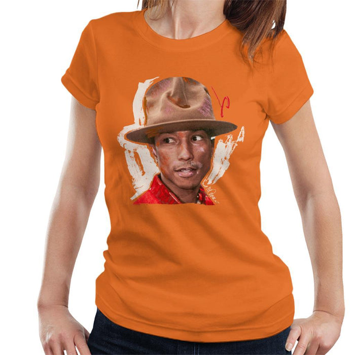 Sidney Maurer Original Portrait Of Pharrel Williams Hat Womens T-Shirt - Womens T-Shirt
