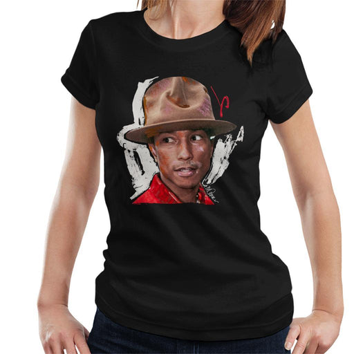Sidney Maurer Original Portrait Of Pharrel Williams Hat Womens T-Shirt - Womens T-Shirt