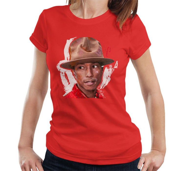 Sidney Maurer Original Portrait Of Pharrel Williams Hat Womens T-Shirt - Womens T-Shirt