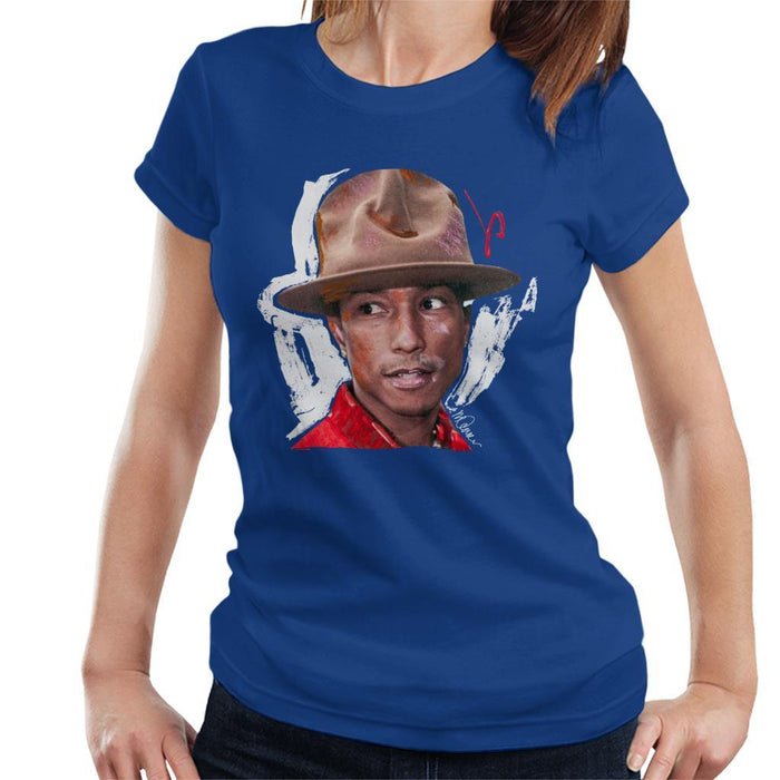 Sidney Maurer Original Portrait Of Pharrel Williams Hat Womens T-Shirt - Womens T-Shirt