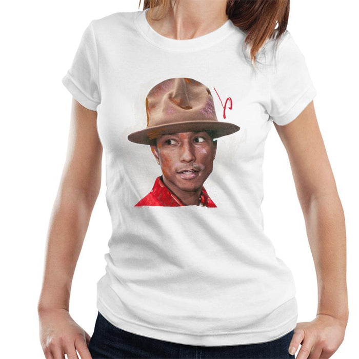 Sidney Maurer Original Portrait Of Pharrel Williams Hat Womens T-Shirt - Womens T-Shirt